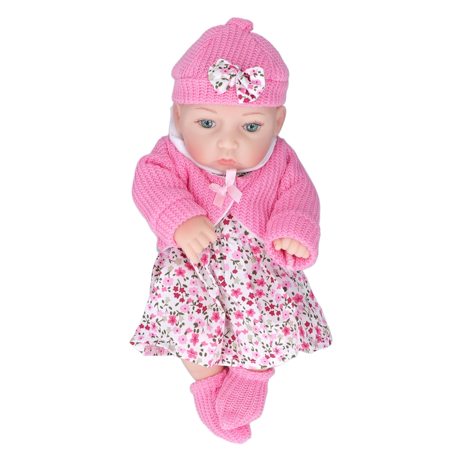 11in Length Newborn Girl Dolls Realistic Hand Painted Eye Pink Mouth ...