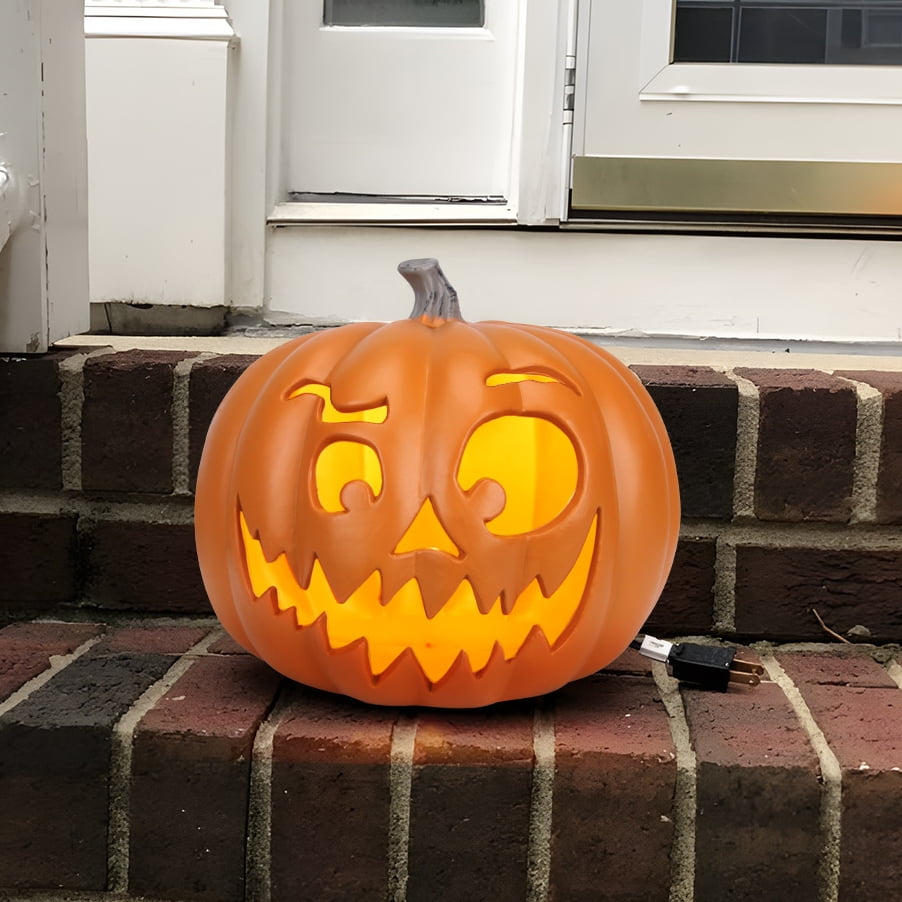 11in Scary Halloween Led Pumpkin Lights Light Up Jack O Lantern Pumpkin