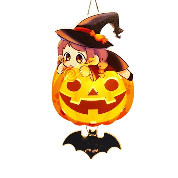 11in Trick Or Treat Happy Halloween Hanging Sign with Light, Pumpkin Halloween Door Decorations, Pumpkin Halloween Wall Decor For Home Party Indoor Outdoor