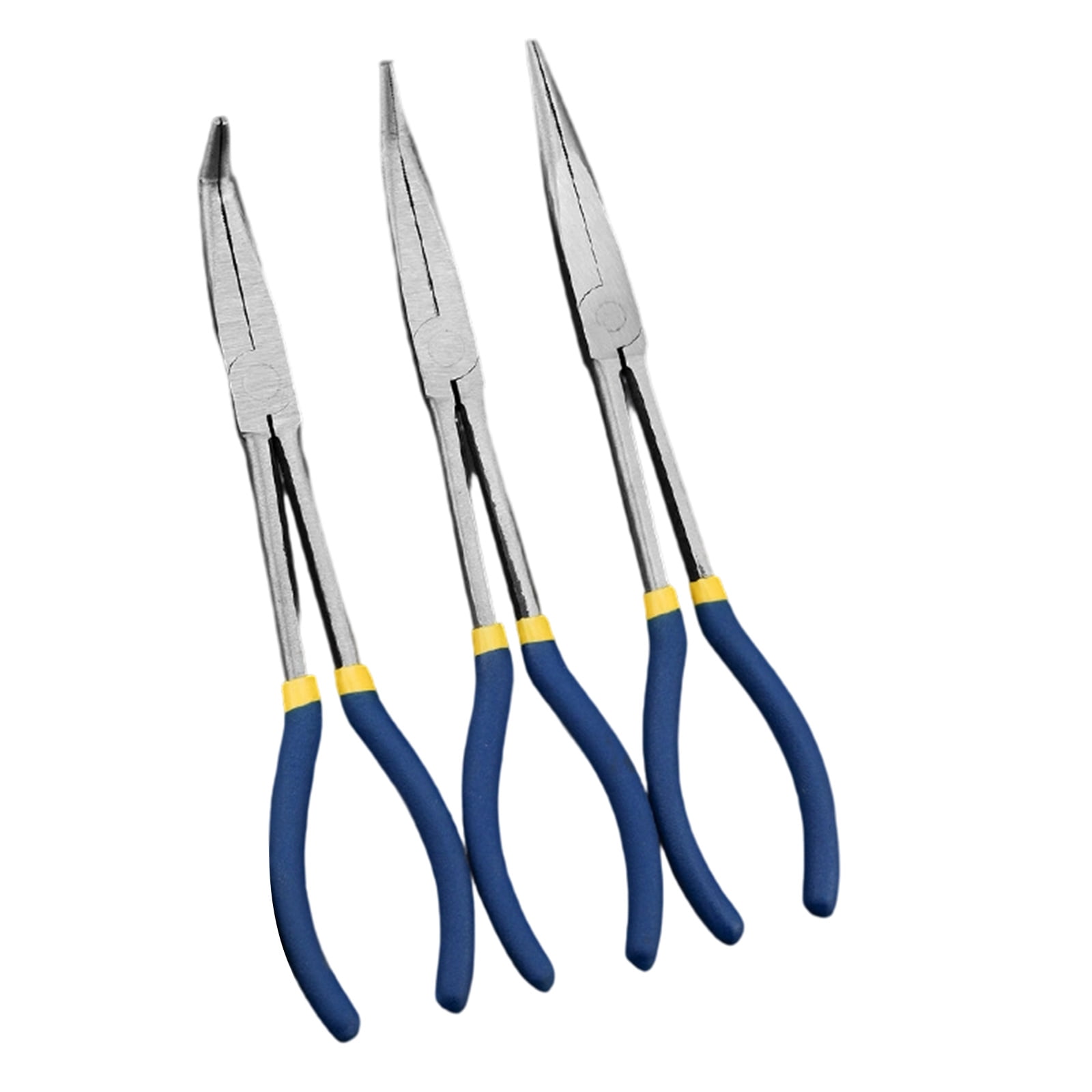 11inch 0/45/90 Degree Long Nose Pliers Bent Nose Plug Cable Puller Needle Pliers Hose Clamp Hand Tool