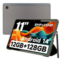11inch 2K Tablet Android 14 with Octa-Core Processor,12GB RAM 128GB ROM(1TB TF Extensions),2000x1200 FHD IPS Display,8MP 13MP, Split-Screen, 6800mAh,Wi-Fi 6,Gray with Case  & Pen