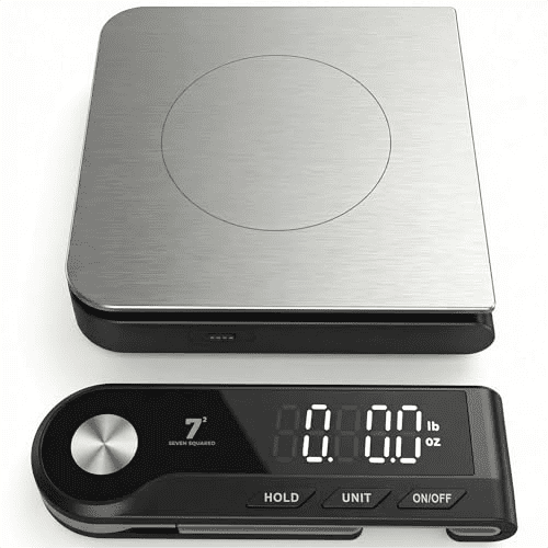 11lb Digital Kitchen Food Scale with Pull Out Display & Meat Thermometer, 0.1g Precision Wireless Scale for Baking, 304 Stainless Steel, LED Screen, 5 Units, USB Rechargeable