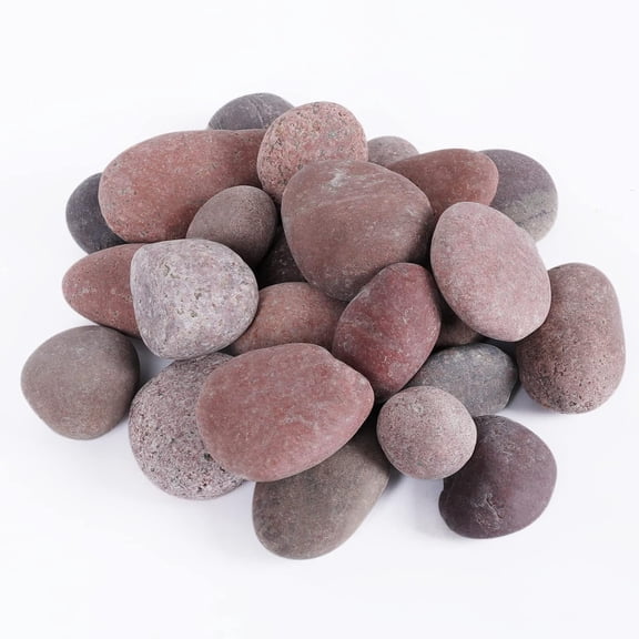 11lbs Smooth River Rocks, 1-2 Inch Hand-Picked for Garden and Landscape Design, Kindness Stones for Painting,DIY Arts, Red