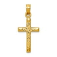 thumbnail image 1 of 11mm 14k Solid Yellow Gold Polished Religious Faith Cross Pendant Necklace Pendant for Women, 1 of 2