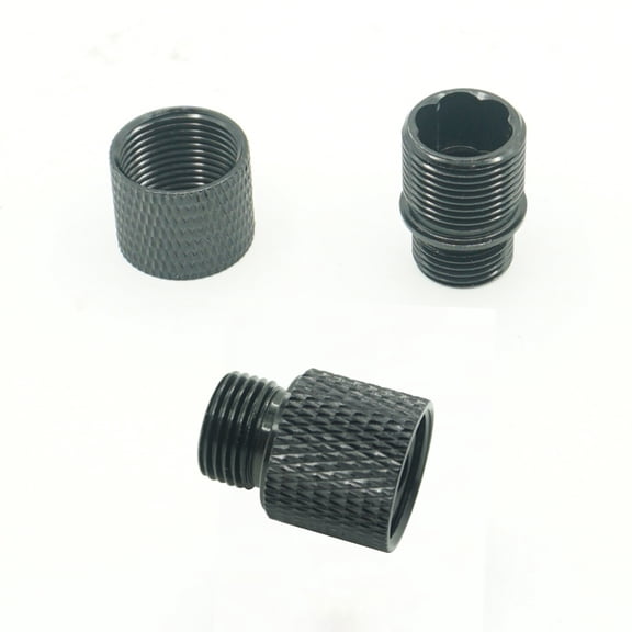 11mm CW to 14mm CCW Aluminum 2pcs Thread Converter 11mm RightThread -14mm Left Thread Extension Tube Nut Adapter