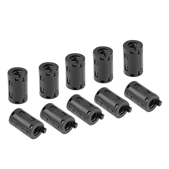 11mm Ferrite Cores Ring Clip-On RFI EMI Noise Suppression Filter Cable Clip Black 10pcs