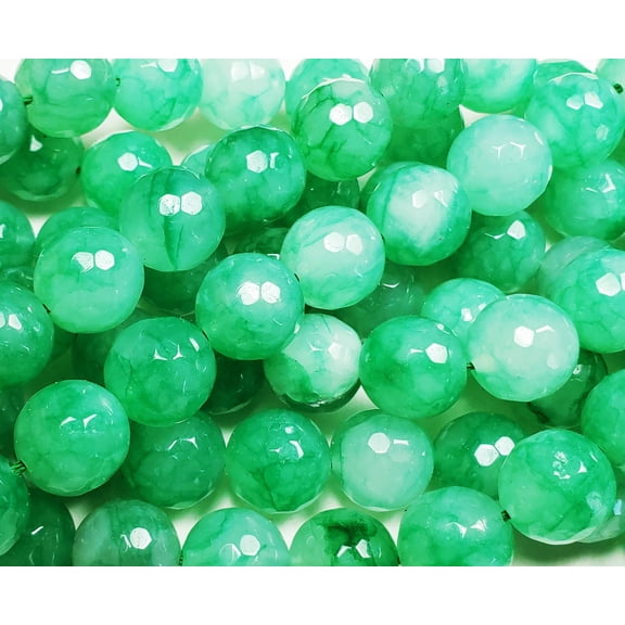 11mm Green Fluorite Jade Faceted Round Beads ForJewelry Making