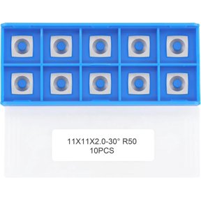11mm Square with 2" Radius Carbide Inserts Cutters 11×11×2.0mm-R50 Replacement for Woodworking Fits SpiralHelical Planer Cutter Head Lathe Turning Tools, 10pcs