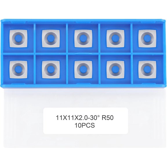 11mm Square with 2" Radius Carbide Inserts Cutters 11×11×2.0mm-R50 Replacement for Woodworking Fits SpiralHelical Planer Cutter Head Lathe Turning Tools, 10pcs