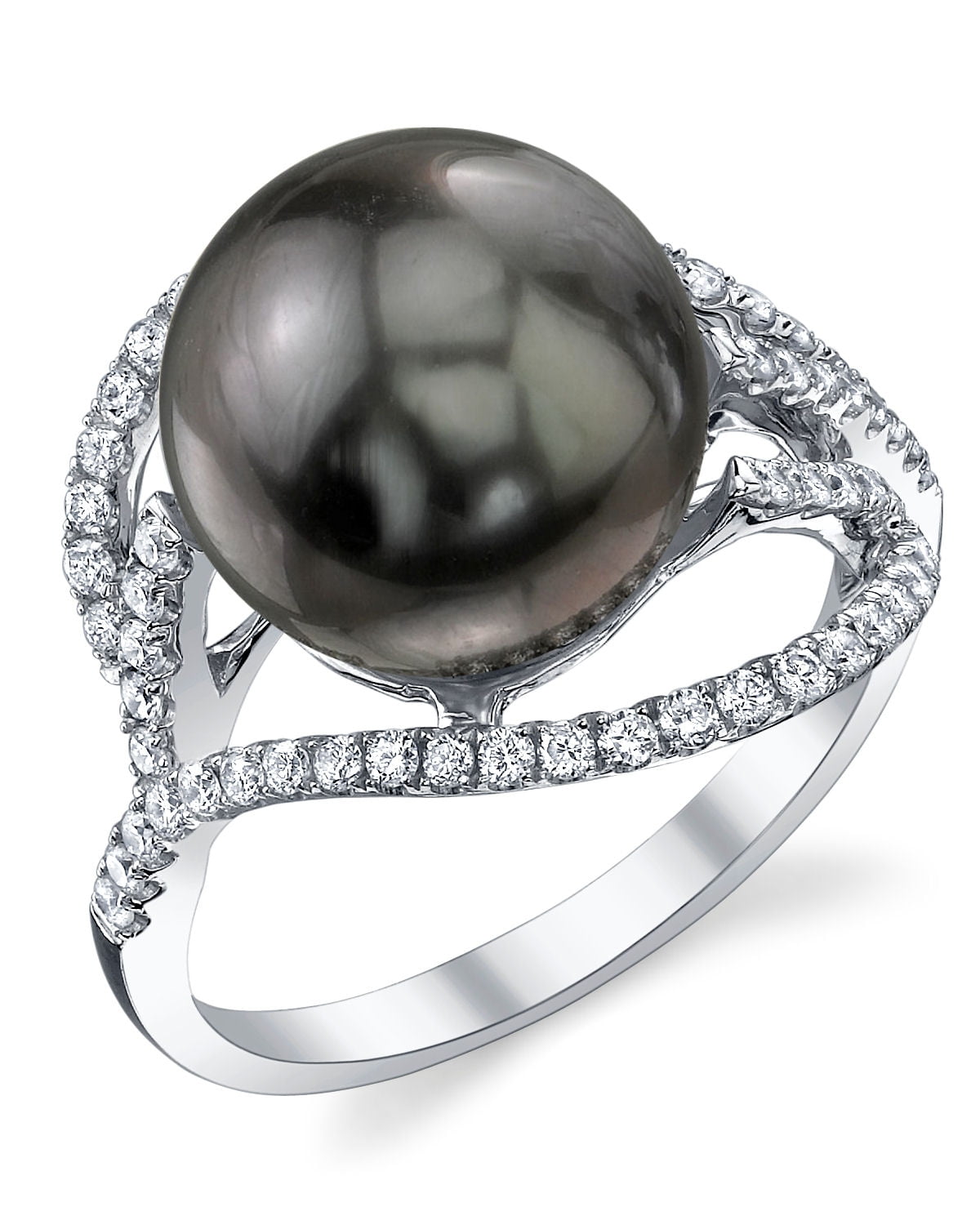 Southern Magnolia Tahitian Cultured Pearl and Diamond Ring 18KW - Ashleigh  Branstetter® - Ashleigh Branstetter®