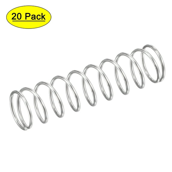 11mmx0.9mmx40mm 304 Stainless Steel Compression Spring 11N Load Capacity 20 pcs