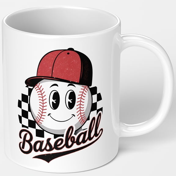 11oz Bold Text Baseball Ceramic Coffee Cup, Playful Baseball Design, Holds Hot Cold Drinks, Durable Drinkware, Ideal Gift for Baseball Fans Players, Birthday Father's Mother's Day