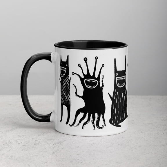 11oz COFFEE MUG Monster Gothic Folk Art Housewarming Birthday Gifts Illustration Funny Creepy Cute Goth Weird Stuff Quirky Tea Ceramic Mugs