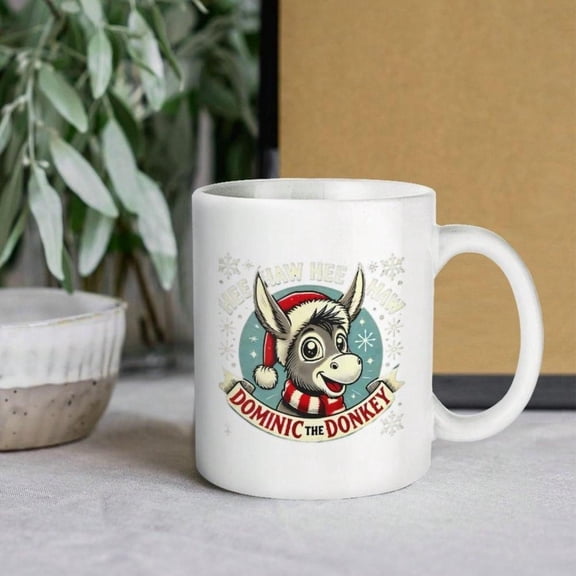11oz Ceramic Coffee Mug Festive Dominic Donkey Design Uncharged Home Office Modern Decor Lovers