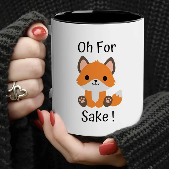 11oz Ceramic Coffee Sublimation Mug Cute Little Fox Pattern Ceramic Water Cup Mug Coffee Mug Kitchen Drinkware H1oliday Gif Mug