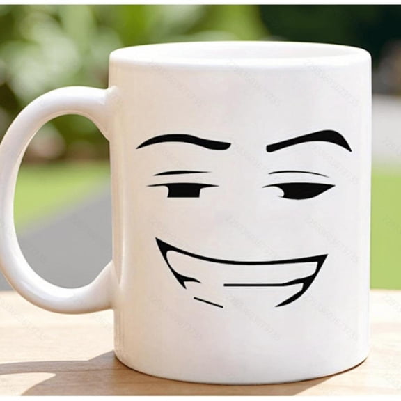 11oz Ceramic Funny Face Mug with Smiling Frowning Design Reusable Dishwasher Microwave Coffee Cup White Novelty s Gamers Expression Cup Hot Cold Drinks