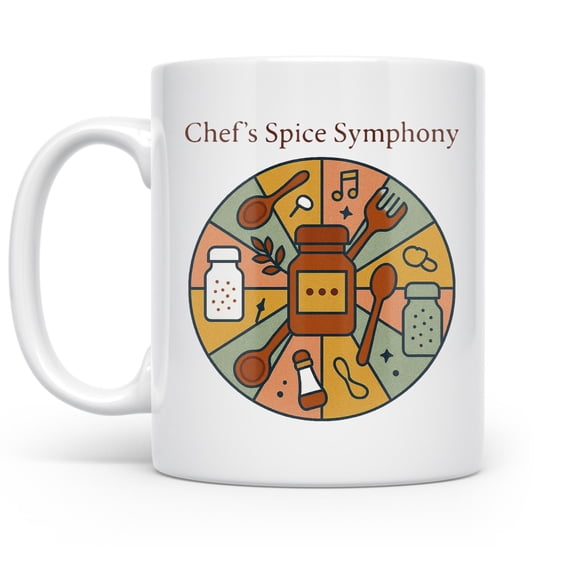 Warm Spice Symphony - Chefs and Kitchen Music Lovers - 11 oz Ceramic Coffee Mug