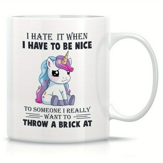 11oz Ceramic Unicorn Mug: Perfect for Hot or Cold Beverages, Ideal for Office or Home Use, and Safe for Dishwasher