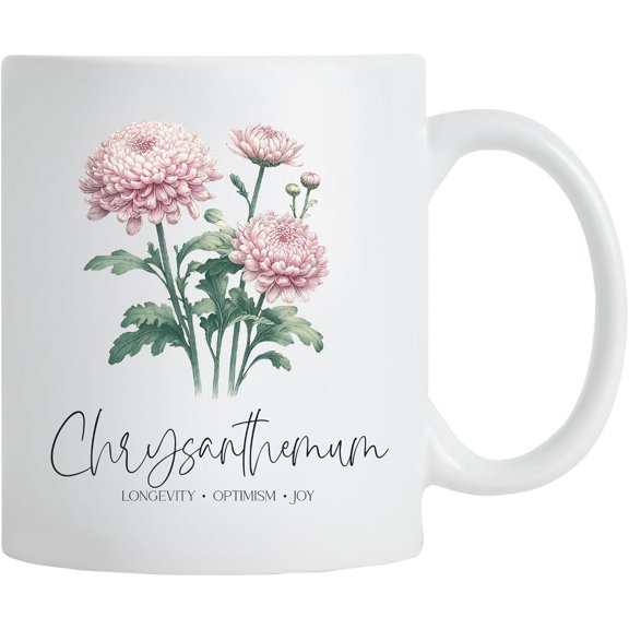 11oz Coffee Mug - Premium Ceramic Cup with Unique & Aesthetic Designs - Birth Month Flowers - Gift for Coffee Lovers & Special Occasions (September)