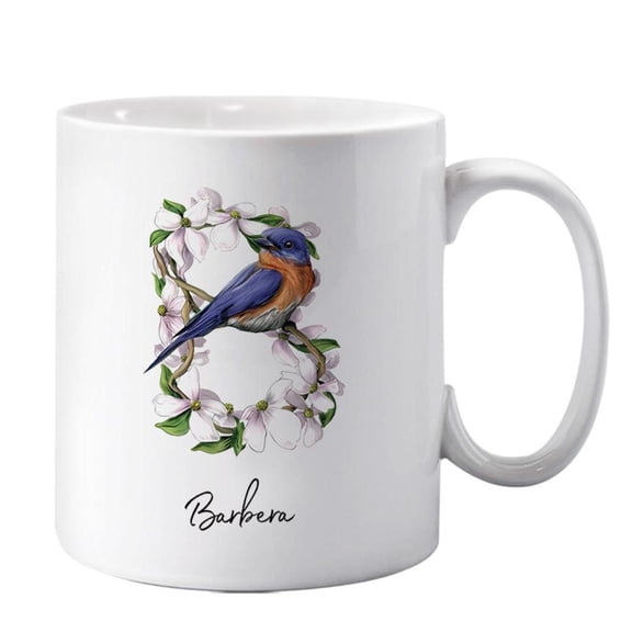 11oz Custom Mug Durable Ceramic Coffee Cup with Fun Letter Name Design Hand Wash Only Reusable Christmas Halloween Easter Thanksgiving Family Bar Acce