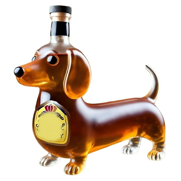 11oz Dachshund Dog Whiskey Bottle, Funny Dachshund Whiskey Bottle, Animal Whiskey Glass Decanter for Bar Home Office Decor, Unique Whiskey Decanters For Whiskey Lovers & Dog Lovers