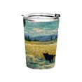 thumbnail image 1 of 11oz Double-Wall Vacuum Insulated Stainless Steel Tumbler with Straws Sports Mugs BPA-Free Black Cat Walking Fields, 1 of 7