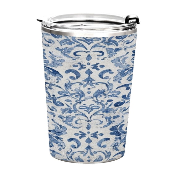 11oz Double-Wall Vacuum Insulated Stainless Steel Tumbler with Straws Sports Mugs BPA-Free Vintage Watercolor Floral Pattern
