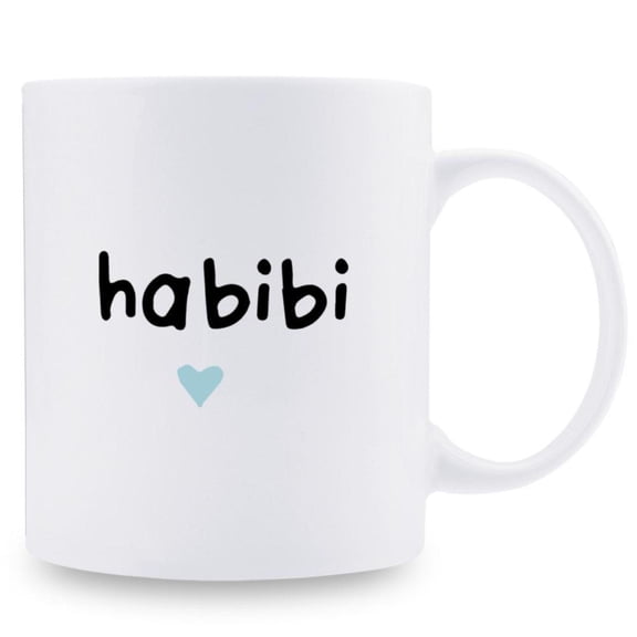 11oz Habibi Ceramic Coffee Mug Couples Unique Arabic Love Themed Cup Ideal Valentine s Day Ramadan Romantic Present Him or Her