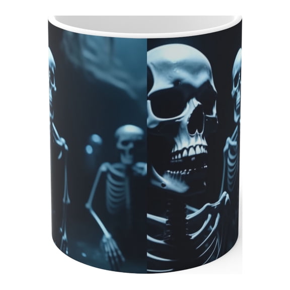 11oz Halloween Skeletons Laughing Ceramic Coffee Mug Tea Hot Chocolate Cup