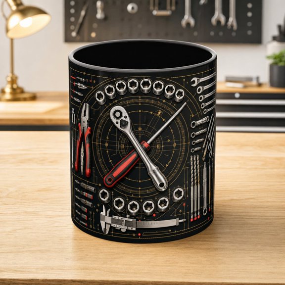 11oz Mechanic Toolbox Sublimation Mug Wrap Gift for Men