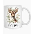 11oz Mug Deer Mug, Custom Name Mug, Floral Mug, Deer Coffee Mug, Funny