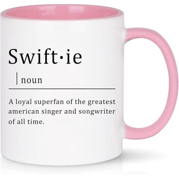 11oz Pink Coffee Mug, Funny Definition Ceramic Mug with Pink Handle & Interior, Cute Tea Cup for Home Office Gift (Pink)