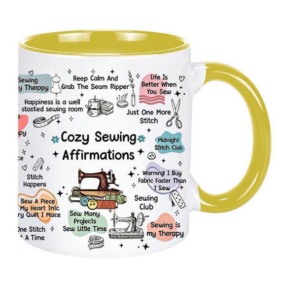 11oz Sewing Themed Ceramic Coffee Mug For Sewing Lovers