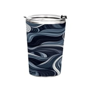 11oz Stainless Steel Tumbler with Straw, Double Wall Insulated Travel Tumbler Digital Waves Pattern