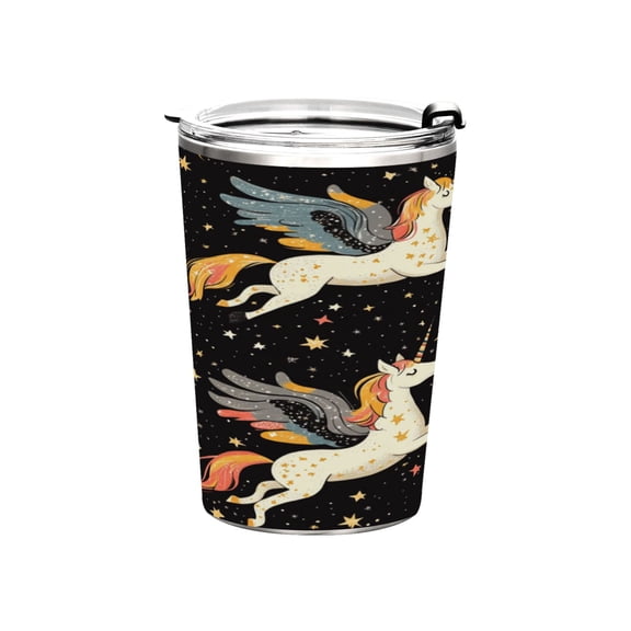 11oz Stainless Steel Tumbler with Straw, Double Wall Insulated Travel Tumbler Unicorns with Wings