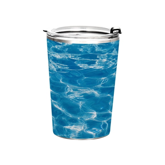 11oz Stainless Steel Tumbler with Straw, Double Wall Insulated Travel Tumbler Water Texture