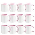 thumbnail image 1 of 11oz Sublimation Mugs with Pink  Handles & Interiors,Tazas para Sublimar, Xmas Gifts Bulk Mugs for Custom Designs & Branding, Bulk Mugs for Coffee, Tea, Latte, Soup, 12 Pack, 1 of 8