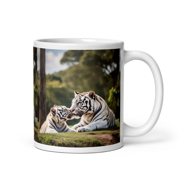 11oz Tiger Family White Tiger Ceramic Mug