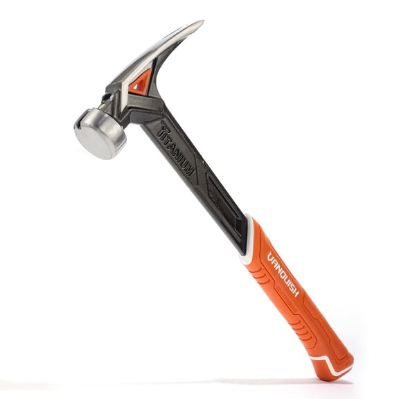 11oz Titanium Framing Hammer Straight Rip Claw with Smooth Face, Magnetic Nail Hodder, One Piece Forged Anti-Vibration Design, Soft Grip 0536