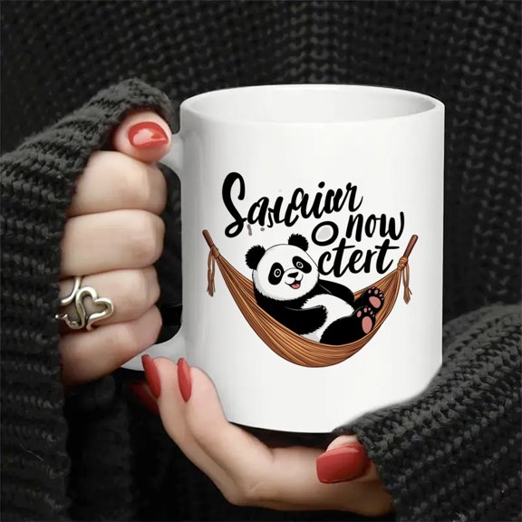 11oz Transparent Ceramic Mug, Sturdy Easy to Clean, Suitable for Office & Home Daily Use, Hand Wash Only, for Panda Enthusiasts