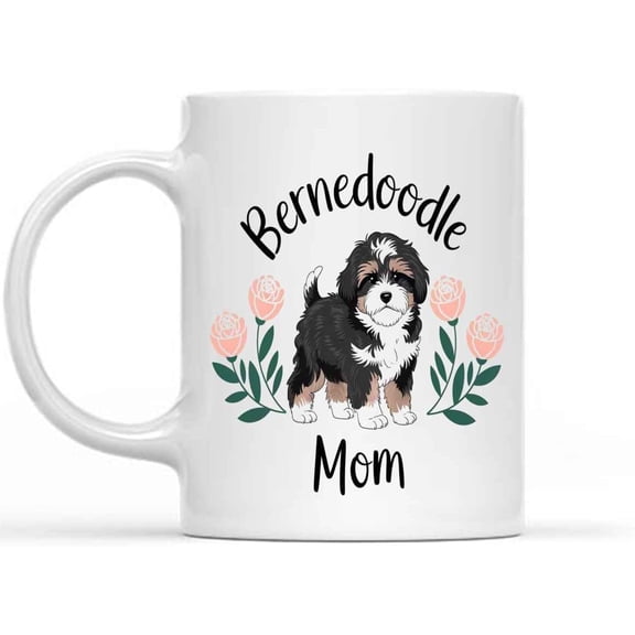 11oz White Ceramic Coffee Mug - Mini Bernedoodle Dog Mom