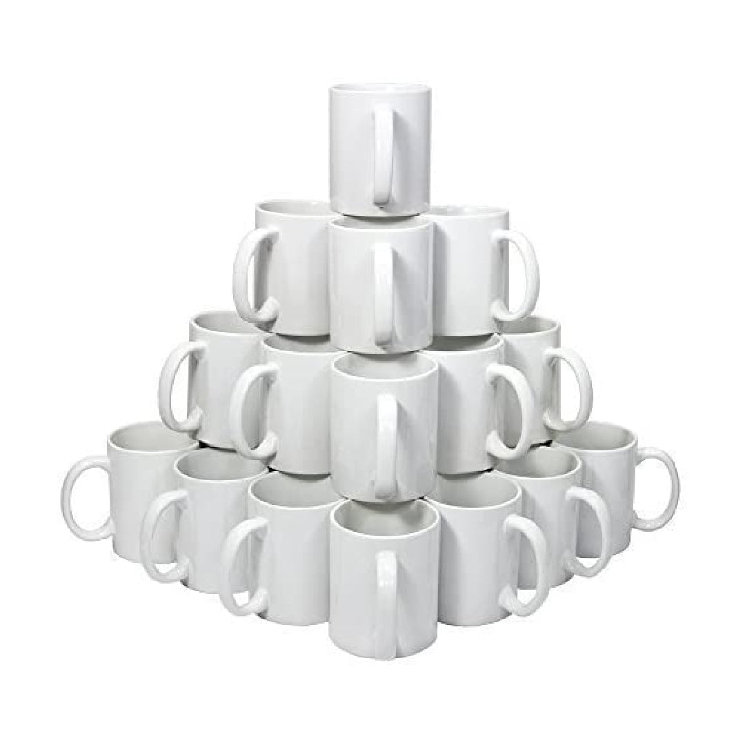 11oz White Circle Sublimation Mug, Ideal for Creating Custom Coffee Mugs,  Hot Press Sublimation Mug, Infusible Blank with Sublimation Ink (Box of 12  and 36 Units.) 