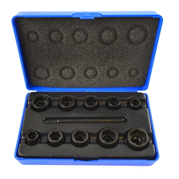 11pc 3/8" Twist Socket Nut Style Bolt Twist Socket Wheel Lock Nut Remover TE919