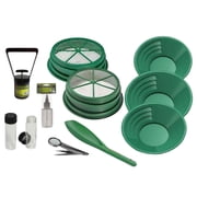 11pc Gold Panning Kit 1/8 & 1/2 Classifiers 14" 10" 8" Green Gold Pans, Collection Tools, Scoop, Tweezers