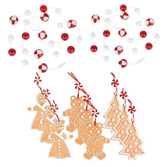 11pc Gingerbread and Peppermint Decoration Set - for Christmas - Factory Direct Craft