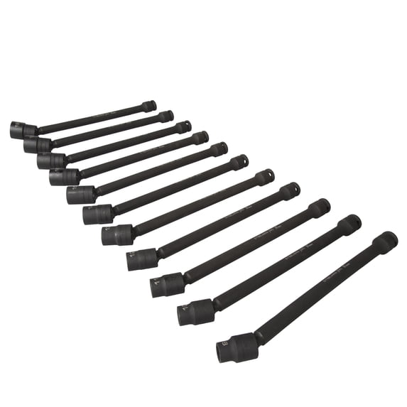 STEELMAN PRO 97886 11-Piece Swivel Head 3/8-Inch Drive, 9-Inch Metric Impact Extension Socket Set