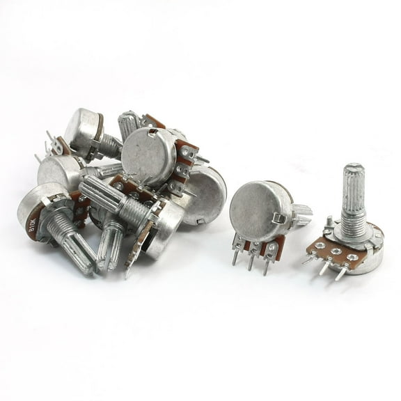 11pcs 10K ohm Split Knurled Shaft Single Linear Rotary Potentiometer