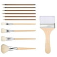 11pcs Ceramic Brushes for Glazing,Wooden Pottery Glaze Brushes for