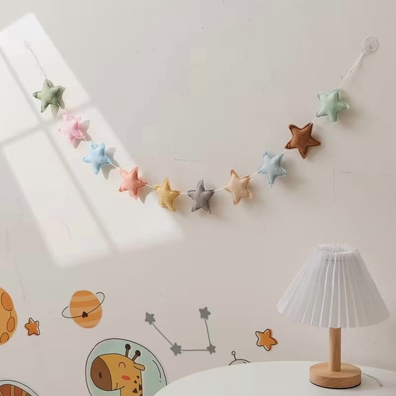 11pcs Colorful Felt Star Decorations - Whimsical Boho Home Decor for Kids and Parties