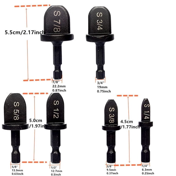 11pcs HVAC Repairing Set Air Conditioner Copper Tube Expander Swaging Tool Manual Pipe Swage Expander Drill Bit with 1/4'', 3/8'', 1/2'', 5/8'', 3/4'', 7/8' Bits